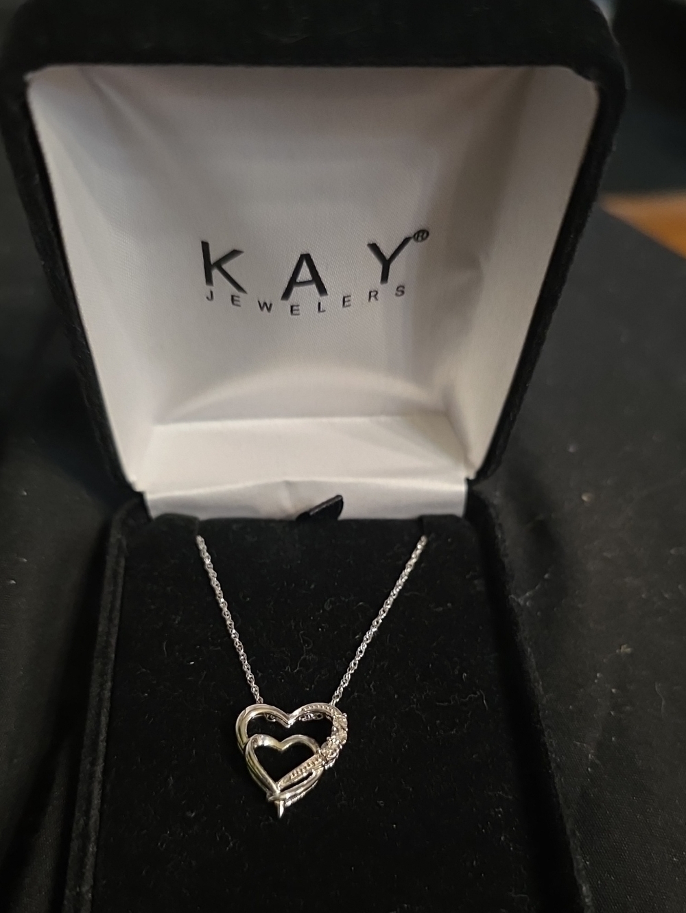 Kay Jewelers Silver Double Heart Necklace - Silver 925